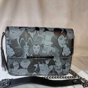 Villains Print Crossbody Bag - Black/Gray